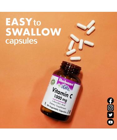 Bluebonnet Nutrition Vitamin C 1000 mg - 180 Vegetable Capsules | Boost Immunity & Antioxidant Support - Buy Online on GoSupps.com
