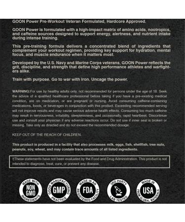 GOON Power Pre-Workout Powder Raspberry Rampage | 350mg Caffeine Energy & Focus | Pumps & Endurance Formula | Veteran-Owned | 30 Servings - Buy Online on GoSupps.com