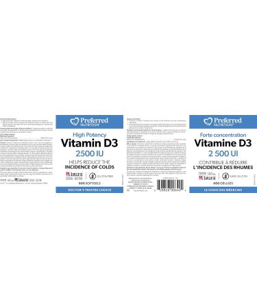 Preferred Nutrition Vitamin D3 2500 IU 600 softgels - Buy Online on GoSupps.com