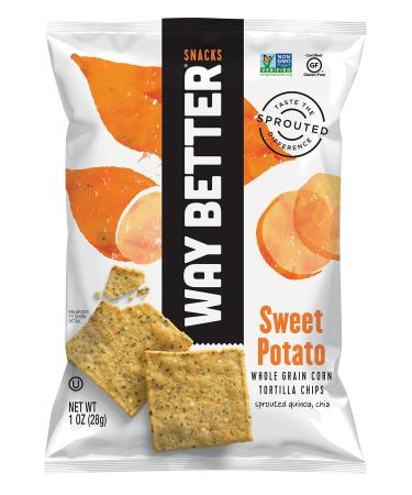 Way Better Snacks Sprouted Gluten Free Tortilla Chips, Simply Sweet Potato, 1 Ounce (Pack of 12)