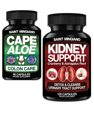 Saint Mingiano Kidney Support Cleanse Detox & Repair - with - Aloe Vera Capsules