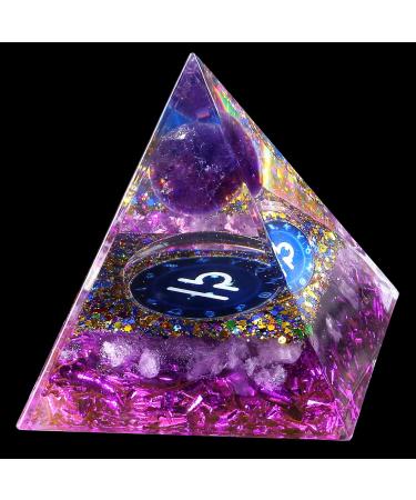 XIANNVXI Libra Tower Healing Crystals Tower Amethyst Crystal Tower for Positve Energy Libra Gifts for Women Men Orgone Tower Spiritual Gifts for Healing Meditation Reki Bring Luck A - Libra