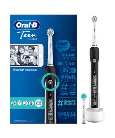 Oral-B teen electrical toothbrush/electric toothbrush 3 cleaning modes including sensitive and bluetooth app for dental care ortho-care pitch for braces designed by brown black 1 piece single