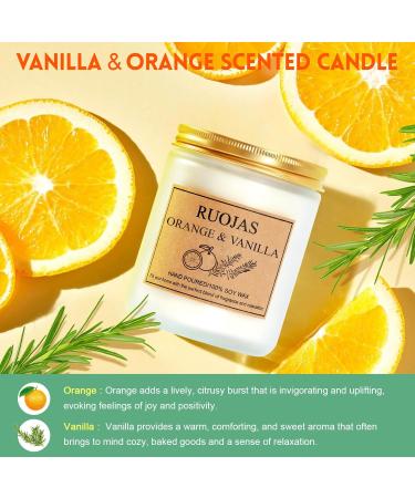 Natural Soy Scented Candle - Vanilla & Orange Aromatherapy | Perfect Gift for Mom & Dad | 45 Hour Burn Time (7oz - Buy Online on GoSupps.com