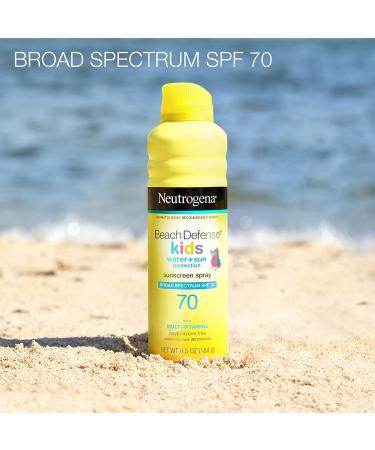 Neutrogena Beach Defense Kids Sunscreen Spray SPF 70 (Pack of 2) | Water-Resistant, Oxybenzone-Free Protection for Children | Broad Spectrum UVA/UVB Shield | Fast-Drying Formula | 6.5 oz - Buy Online on GoSupps.com