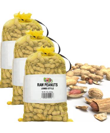 Fruidles Raw Peanuts, Raw Peanuts in Shell, Great for Boiling, Squirrels Feed, Birds Feed and Wildlife, 2 Pound Bag (3-Pack) 2 Pounds (3-Pack)