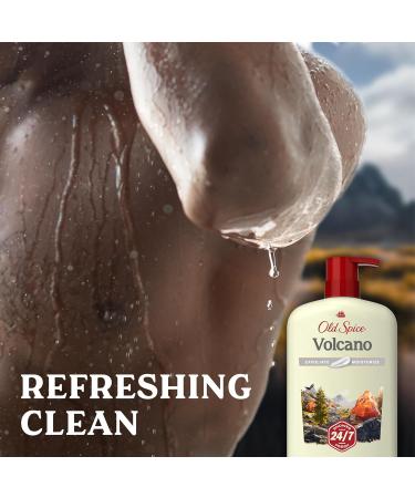 Old Spice Cleansing Body Wash for Men, 24/7 Shower Fresh with Lasting Scent, Exfoliate & Moisture, Gentle on Skin, Vitamin B3, Volcano with Dark Cedar + Amber Scent, 30 oz (Pack of 4) Revitalizing with Charcoal 30 Fl Oz (Pa  - Buy Online on GoSupps.com