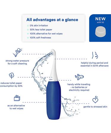 Original HAPPYPO Dark Blue Portable Bidet | Travel-Friendly Butt Shower | German Shark Tank Favorite - Buy Online on GoSupps.com