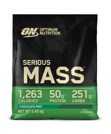 Optimum Nutrition Serious Mass Protein Powder with Creatine Glutamine 25 Vitamins and Minerals Chocolate Mint Flavour 16 Servings 5.45KG Chocolate Mint 16 Servings (Pack of 1)