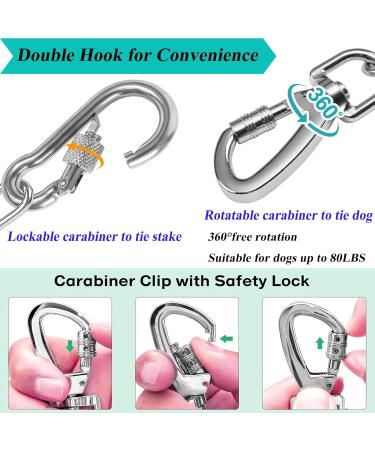 ZENGSUSU Heavy Duty Stainless Steel Dog Chains for Outside 16ft Tie Out Cable with Swivel Hook for Medium or Large Dogs Chew Proof Dog Lead for Yard or Camping - Buy Online on GoSupps.com
