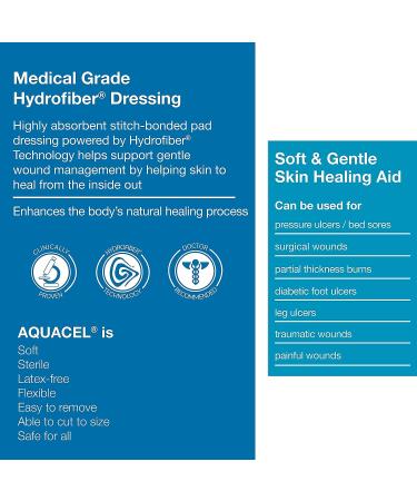 AQUACEL Extra Hydrofiber 6x6 Dressing - Soft, Absorbent Non-Woven Wound Dressing - Box of 5 - Buy Online on GoSupps.com
