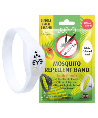 THEYE Mosquito Repellent Bracelet - Anti Mosquito Bracelet for Adults Children Kids - 100% Natural Deet Free Mosquito Repellent Bands - Provides Up to 2 Weeks Protection - White Small Small White