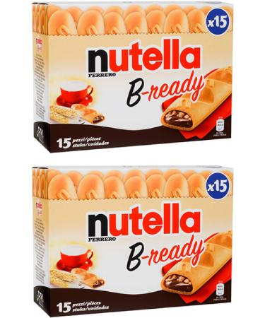 Ferrero: "Nutella B-ready " a crisp wafer of bread in the form of mini baguette stuffed with a creamy Nutella * 15 pieces * 10.13 oz (286g) * Pack of 2  Italian Import  - Buy Online on GoSupps.com