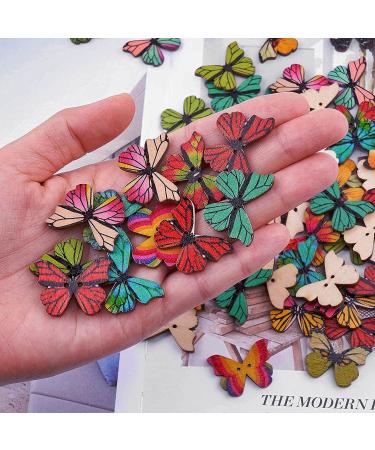 200Pcs Wooden Butterfly Buttons for DIY Crafts - Colorful 1 Inch Cute Animal Buttons for Sewing and Decorative Clothing Accessories - Buy Online on GoSupps.com