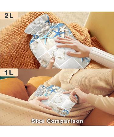 Naanle Summer Shells Heat Bottle - 1L Transparent Hot Water Bottle for Bed Hand & Foot Warmer Pain Relief & Heat Therapy - Buy Online on GoSupps.com