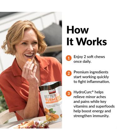 Force Factor Turmeric Inflammation Supplement for Joint Support - HydroCurc Curcumin with Black Pepper & Garlic - 60 Soft Chews - Buy Online on GoSupps.com