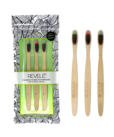 Revel : Pack of 3 Bamboo Charcoal Toothbrush