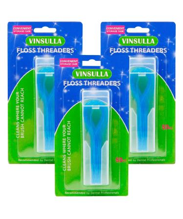 Floss Threaders for Braces, Bridges, and Implants 150 Count (Pack of 3) 3Pack-150pcs