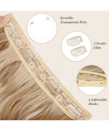 Feshfen Secrets Long Invisible Hair Extensions - Corrugated Synthetic Hair in Copper Chestnut Brown & Honeyblonde Platinum Blonde - 50 cm for Women - Buy Online on GoSupps.com