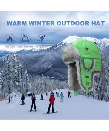 Winter Trapper Hat with Faux Fur Aviator Design | Green | Unisex | Large-X-Large - Buy Online on GoSupps.com