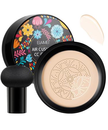 Mushroom head air cushion CC cream beauty cream exo too mushroom air pillow cc cream foundation cover concealer make-up moisturizing brightening pigment liquid fination women (B-hell white)
