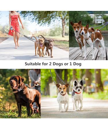 S-ETOVUS Double Dog Leash Two Dog Leash Chew Proof Metal Chain Double Clip Dog Leash 360 Swivel Tangle Free Leash Splitter Dual Leash Coupler for Small Dogs Walking blue 2.5mm*2.6FT(Small Dog) - Buy Online on GoSupps.com