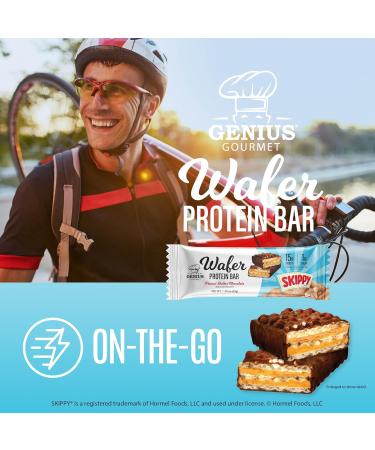 Genius Gourmet SKIPPY Peanut Butter Chocolate Flavored Wafer Protein Bars 15g Protein per serving (30% DV) 1g Sugar Chocolatey Snack Bar 10 Count - Buy Online on GoSupps.com