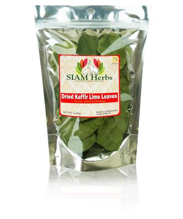 SIAM Herbs : Kaffir-Lime-Leaves, Dried | Premium Gourmet Ingredient for Thai & Asian Cuisine |Rich Green Color and Extremely Aromatic | from Nature 100% (1 OZ.) 1.0 ounces