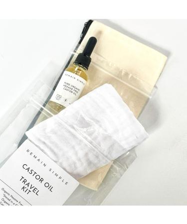 Simple Castor Oil Travel Kit | Organic Hexane-Free Oil Muslin Cloth & Canvas Bag | Perfect for Travel - Made in the USA - Buy Online on GoSupps.com