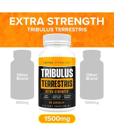 1500mg Tribulus Terrestris Extract for Men & Women - Energy & Strength Booster - 2 Pack - Vegan & Gluten Free - Buy Online on GoSupps.com