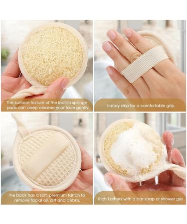 6 Pack Exfoliating Loofah Sponge Pads - 100% Natural Luffa Body and Facial Scrub - Men and Women - Bath Spa and Shower - Personal Care - 3.15 inches - Buy Online on GoSupps.com
