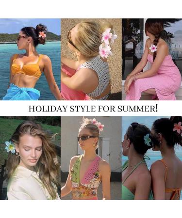 Shop Multi-Colored Plastic Flower Hair Clips - 8 Piece Set | Elegant & Slip-Resistant Hair Accessories for Women & Girls - Buy Online on GoSupps.com
