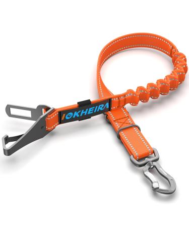 IOKHEIRA Dog Safety Belt Adjustable Dog Belt for Car with Universal Plug & Locking Bar Flame Orange - Buy Online on GoSupps.com