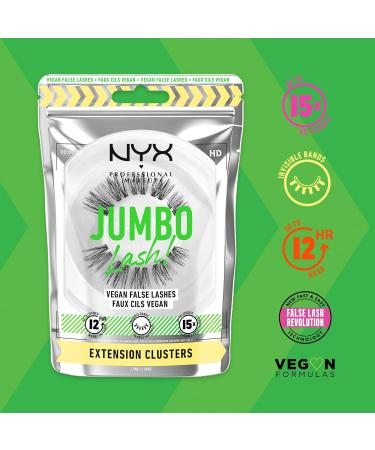 Nyx Professional Makeup False Eyelashes | Durable Vegan Reusable 15x | Jumbo Lash Extension Cluster 01 - Buy Online on GoSupps.com