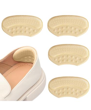 2 Pair Heel Grips Heel Cushion Pads Self Adhesive Heel Pads Shoe Size Reducer Shoes Pads for Women and Men Most Shoes Prevent Heel Slipping Out Rubbing and Blisters (Beige & 3MM) 3MM Beige