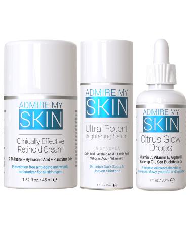 Ultimate Dark Spot Corrector Set - Contains Brightening Serum + Retinoid Cream + Vitamin C Face Oil - If You Want a Facial Regimen for Dark Spots & Uneven Skin Tone Look No Further