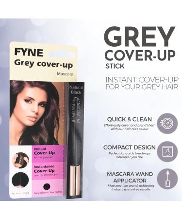 FYNE Root Touch Up Hair Mascara Pack of 4 - Instant Natural Black Grey Hair Cover Up - Magic Retouch Temporary Hair Colour for Men & Women Natural Black mascara 4 Piece Set - Buy Online on GoSupps.com