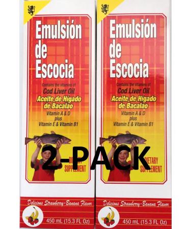 Emulsion De Escocia Strawberry Banana 15.3 Oz. Cod Liver Oil 2-Pack