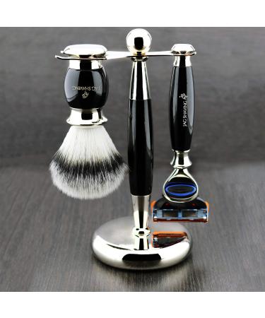 Five Edge Razor & Synthetic Hair Brush for Men 3-piece set