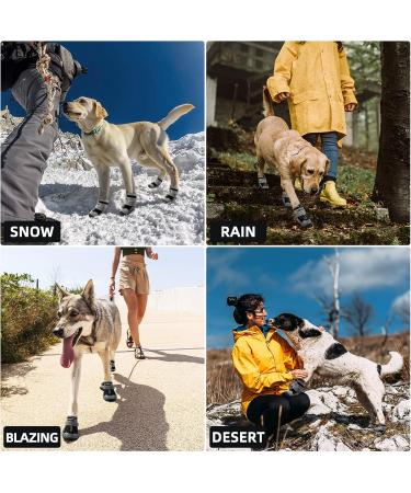 Hcpet Breathable Dog Boots for Medium Large Dogs | Anti-Slip Paw Protector for Hot Pavement & Winter Snow | Reflective Straps | 4PCS #7 (2.55 inch width) | 63-78 lbs | Black - Buy Online on GoSupps.com