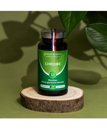 CHROME - 100% Pure Formula - 250 g of Chromium Picolinate - Maintaining Blood Sugar Level and Control of Appetite - 120 Vegan Capsules - Nutrimea - Made in France - Buy Online on GoSupps.com