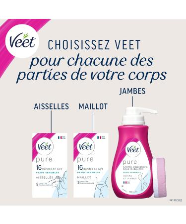 VEET Pure 20 Cold Wax Strips for Face - Sensitive Skin - Recommended by Dermatologists - Long-Lasting Hair Removal - Buy Online on GoSupps.com