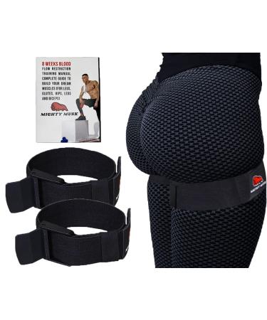 BFR Occlusion Band for Women with 8-Week Guide for Legs Glutes & Hip Building Blood Flow Restriction for Workouts Best Fabric Resistance Loop Tone & Lift Your Butt Squat Thigh & Fitness Black