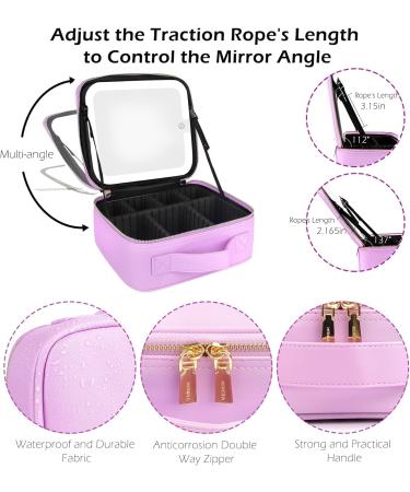 MOMIRA Travel Cosmetic Train Case with Lighted Mirror | Makeup Organizer with Adjustable Dividers | Purple Cosmetic Bag for Women - Buy Online on GoSupps.com