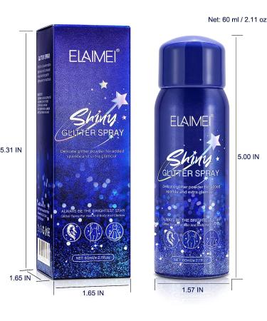 Shiny Glitter Spray - Quick-Drying Waterproof Body & Hair Glitter (2.11 oz) - Buy Online on GoSupps.com