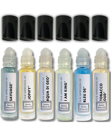 Men Body Oil Cologne - Replicant Perfume Perfume Oil Long Lasting Alt Fragrance Body Oil Gourmand Cologne 6 Pc (Sexy Man)