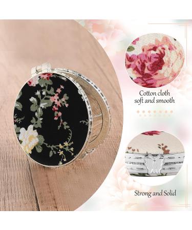 Vintage Peony Pattern Compact Mirrors Set - 9 Pcs Portable Travel Mirror for Women & Girls - Buy Online on GoSupps.com