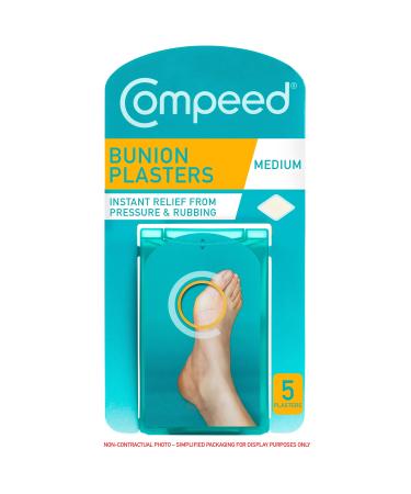 Compeed Bunion Plasters  5 Hydrocolloid Plasters  Foot Treatment  Effective Protection Against Pressure and Rubbing  Dimensions: 4.7 cm x6.8 cm - Buy Online on GoSupps.com