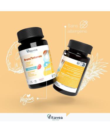 Vitavea - Bronz'Intense Solar Gummies Bronz'Intense Food Supplement Prepare Active Prolonging Tinted Complexion Evening Primrose Copper Indian Rose Vitamins C & E 40 Gummies Vegan - Buy Online on GoSupps.com