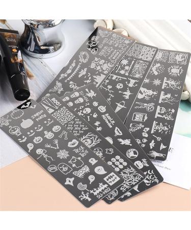 TT-6PCS Halloween Nail Stamping Plates - Skull Pumpkin Ghost Designs for Unique Nail Art | Multicolor Stencil Set - Buy Online on GoSupps.com